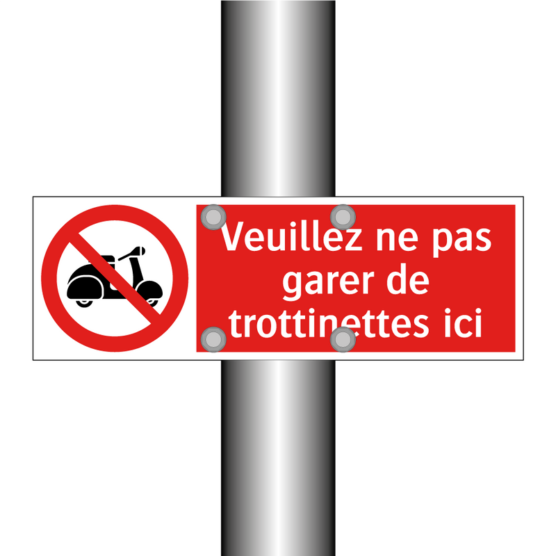 Veuillez ne pas garer de trottinettes ici