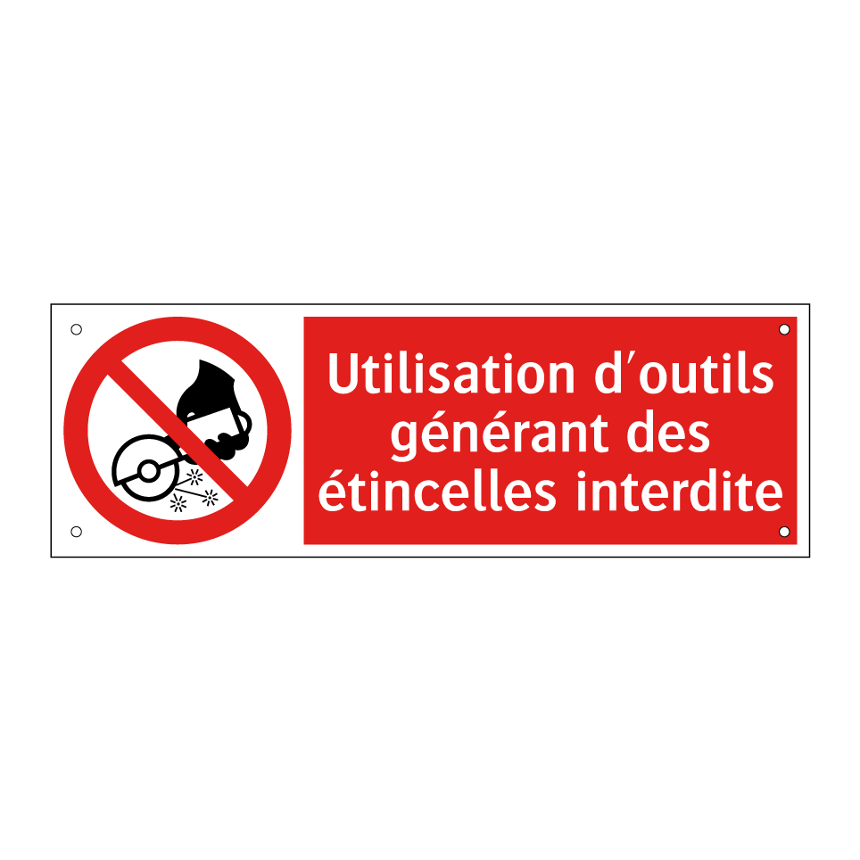 Utilisation d'outils générant des étincelles interdite