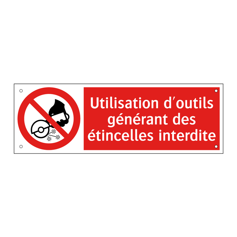 Utilisation d'outils générant des étincelles interdite