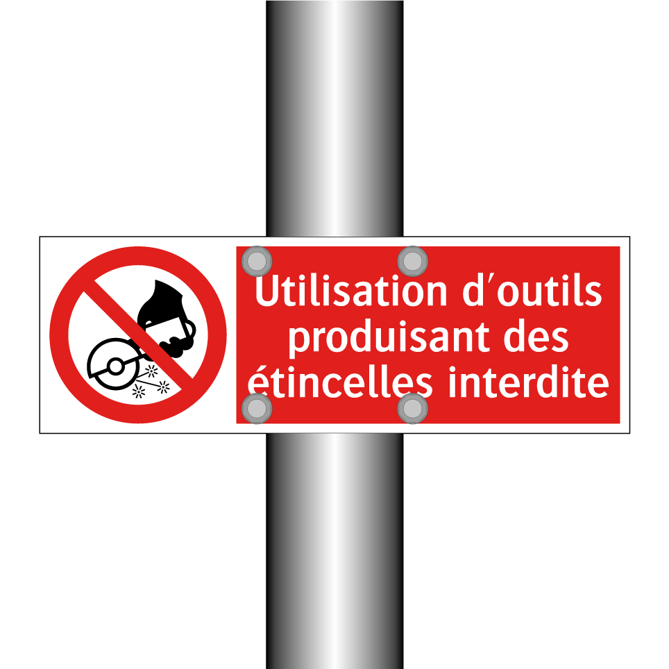 Utilisation d'outils produisant des étincelles interdite