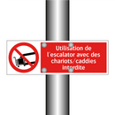 Utilisation de l'escalator avec des chariots/caddies interdite