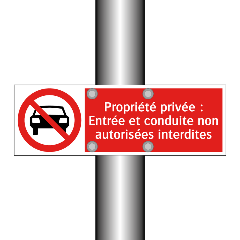 Propriété privée : Entrée et conduite non autorisées interdites