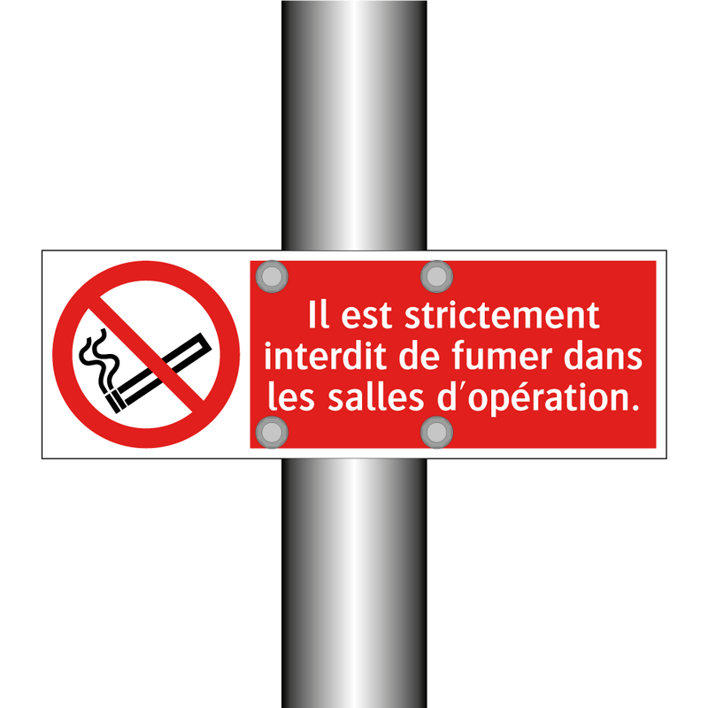 Il est strictement interdit de fumer dans les salles d'opération.