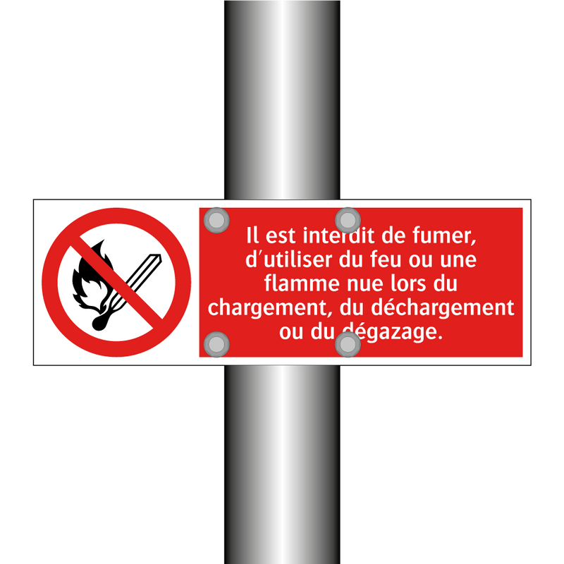 Il est interdit de fumer, d'utiliser du feu ou une flamme nue lors du chargement, du déchargement ou du dégazage.