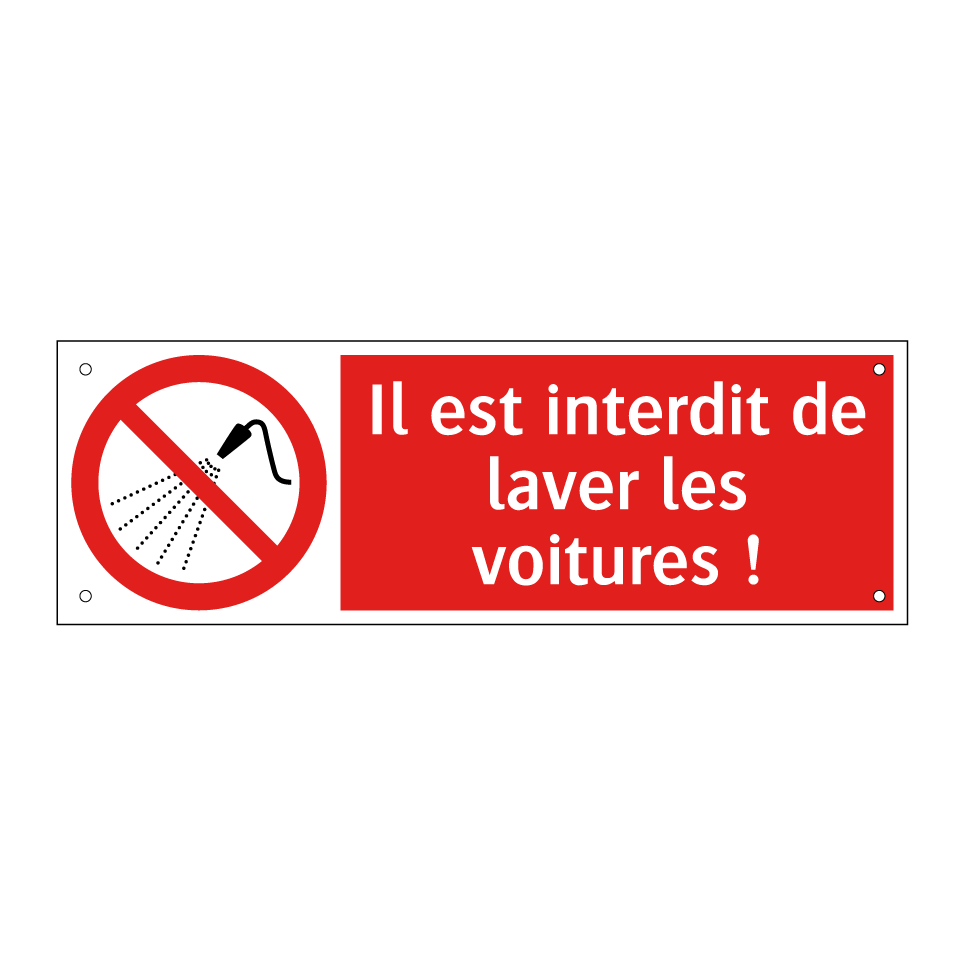 Il est interdit de laver les voitures !