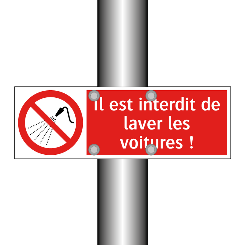 Il est interdit de laver les voitures !