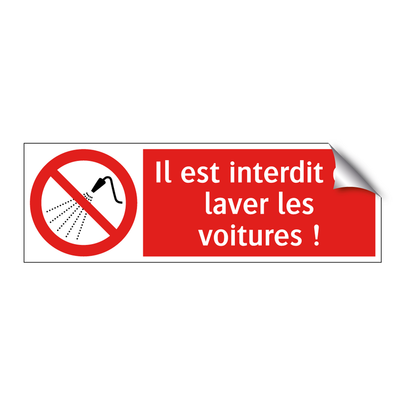 Il est interdit de laver les voitures !