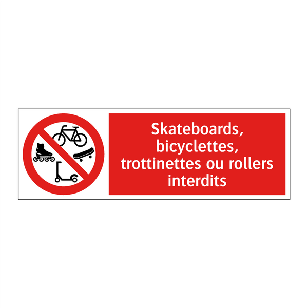 Skateboards, bicyclettes, trottinettes ou rollers interdits