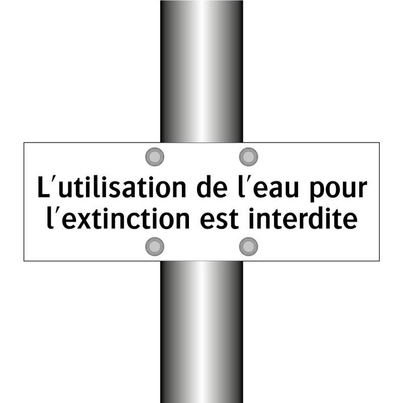L'utilisation de l'eau pour l'extinction est interdite