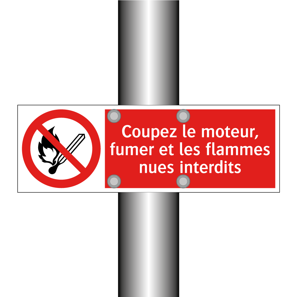 Coupez le moteur, fumer et les flammes nues interdits