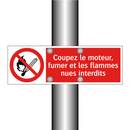 Coupez le moteur, fumer et les flammes nues interdits