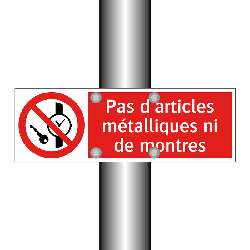 Pas d'articles métalliques ni de montres
