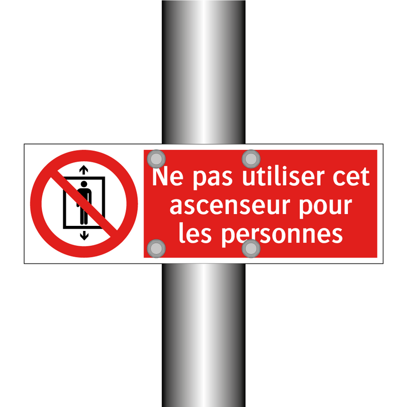 Ne pas utiliser cet ascenseur pour les personnes