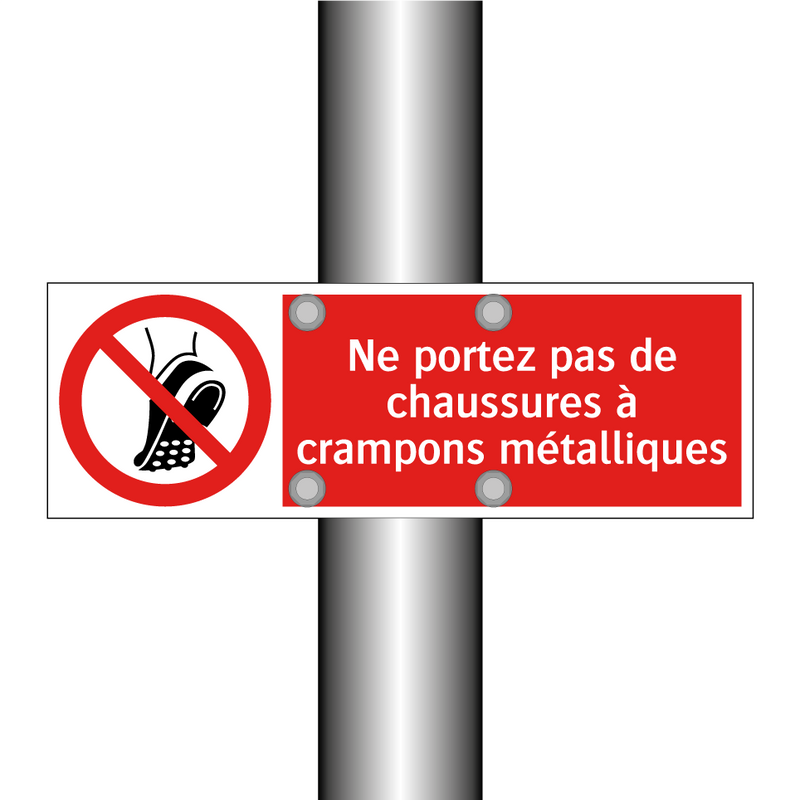 Ne portez pas de chaussures à crampons métalliques