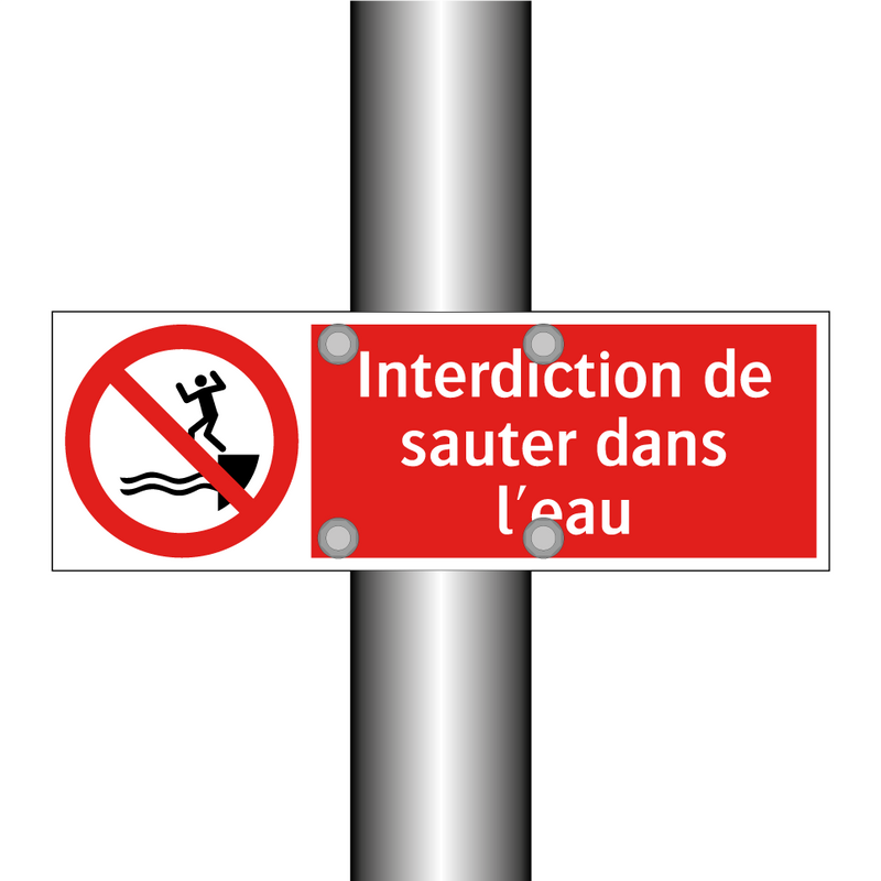 Interdiction de sauter dans l'eau