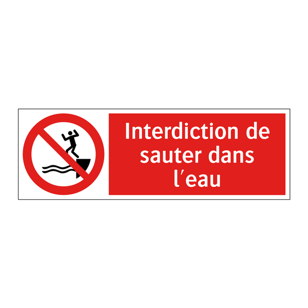 Interdiction de sauter dans l'eau