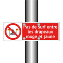 Pas de surf entre les drapeaux rouge et jaune