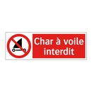 Char à voile interdit