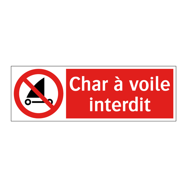 Char à voile interdit