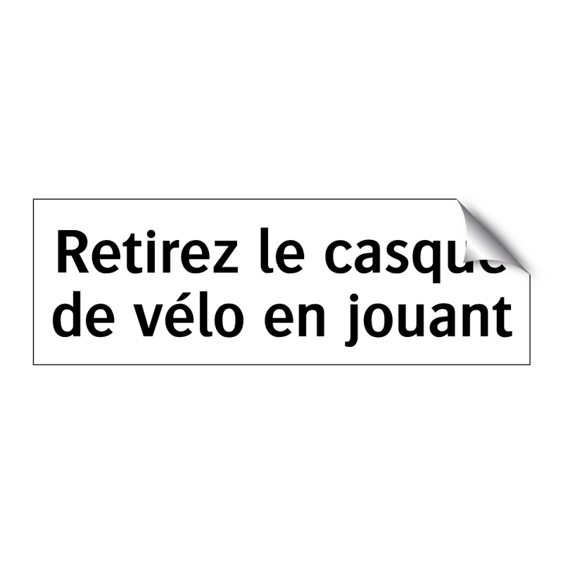 Retirez le casque de vélo en jouant