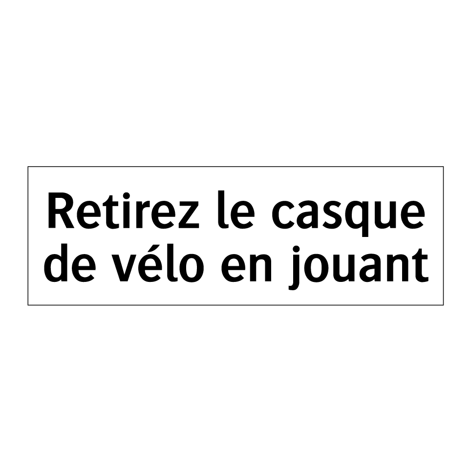 Retirez le casque de vélo en jouant