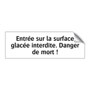 Entrée sur la surface glacée interdite. Danger de mort !