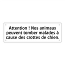 Attention ! Nos animaux peuvent tomber malades à cause des crottes de chien.