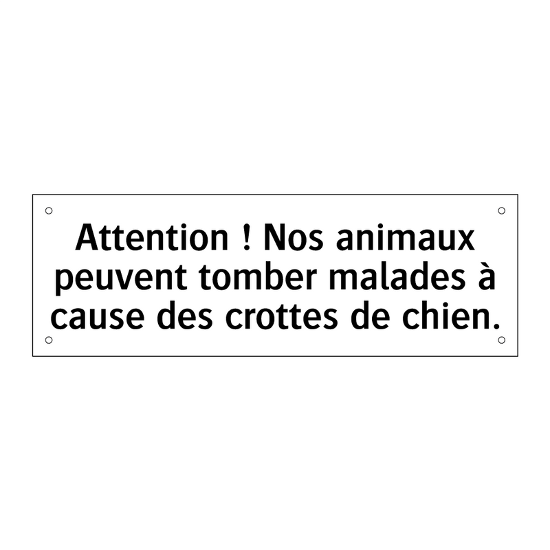 Attention ! Nos animaux peuvent tomber malades à cause des crottes de chien.