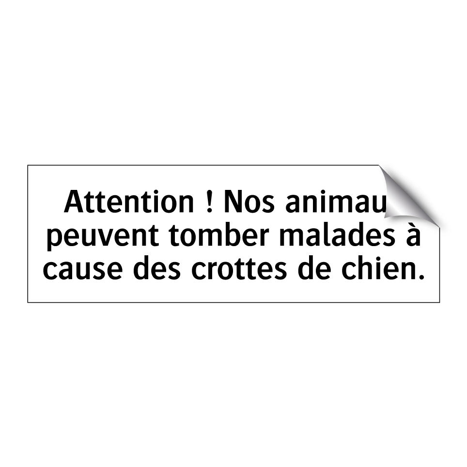 Attention ! Nos animaux peuvent tomber malades à cause des crottes de chien.