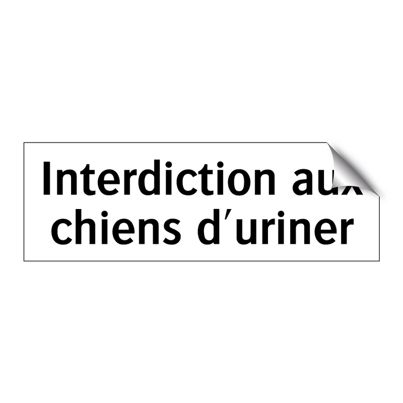 Interdiction aux chiens d'uriner