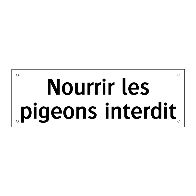 Nourrir les pigeons interdit