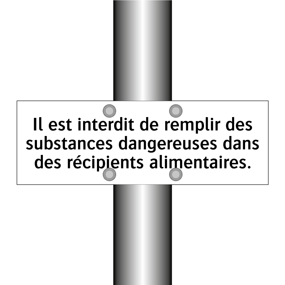 Il est interdit de remplir des substances dangereuses dans des récipients alimentaires.