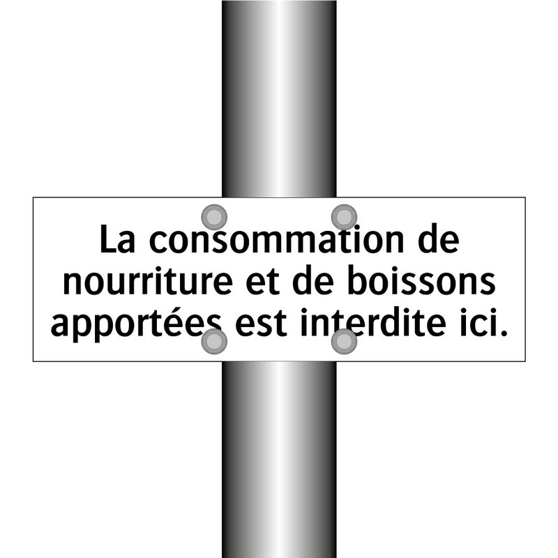 La consommation de nourriture et de boissons apportées est interdite ici.