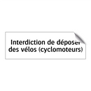 Interdiction de déposer des vélos (cyclomoteurs)