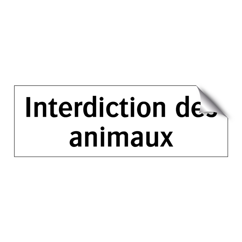 Interdiction des animaux