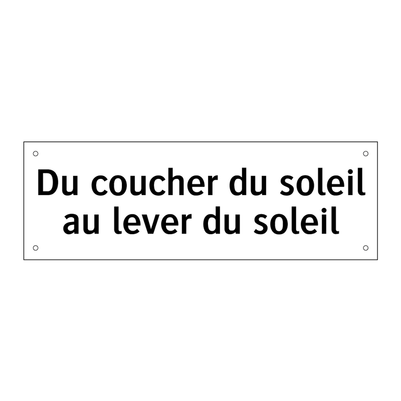 Du coucher du soleil au lever du soleil
