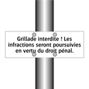 Grillade interdite ! Les infractions seront poursuivies en vertu du droit pénal.