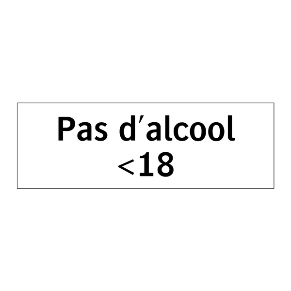 Pas d'alcool <18