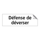 Défense de déverser