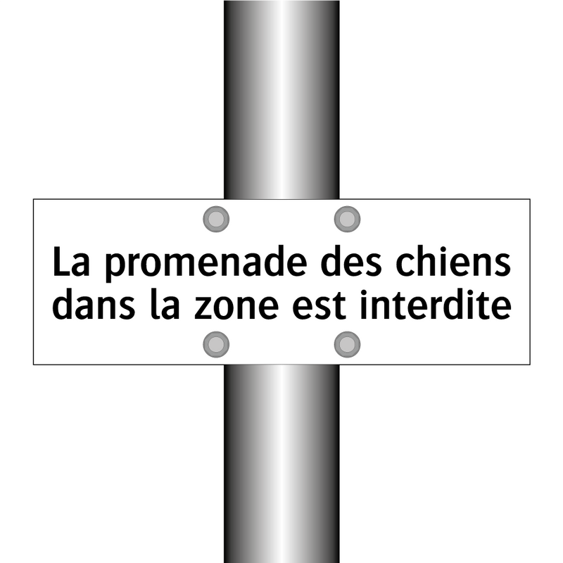 La promenade des chiens dans la zone est interdite