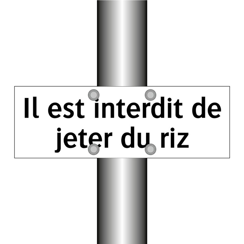 Il est interdit de jeter du riz