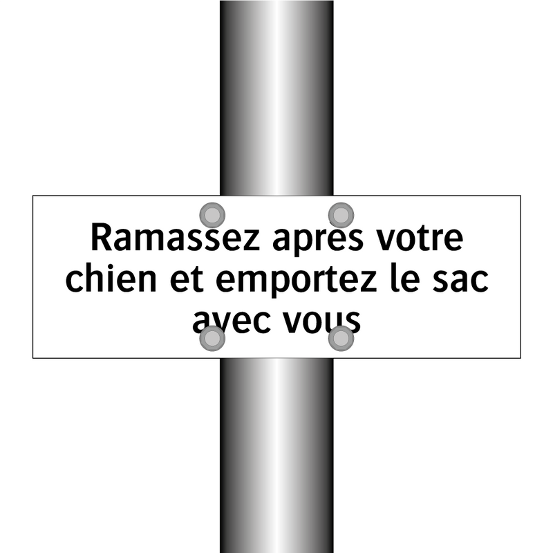 Ramassez après votre chien et emportez le sac avec vous