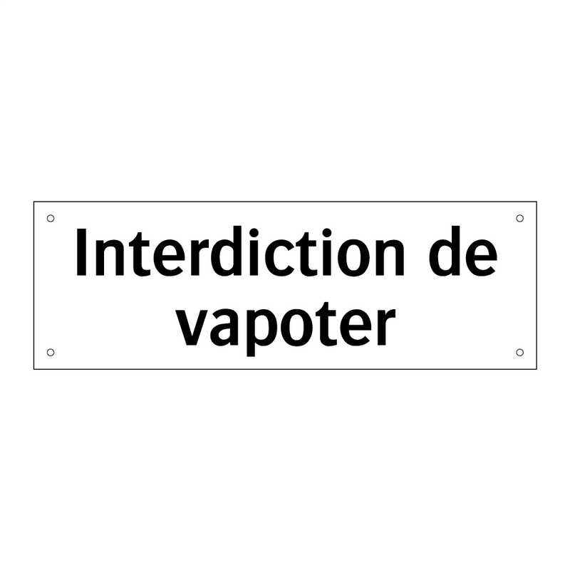 Interdiction de vapoter