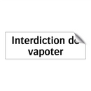 Interdiction de vapoter