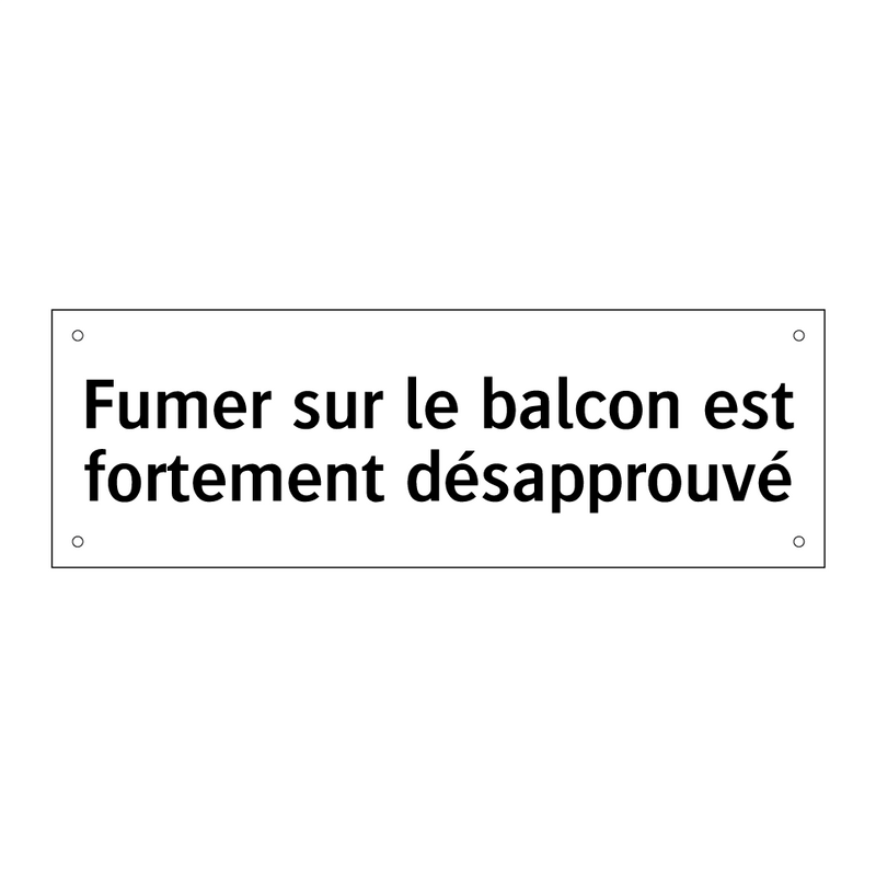 Fumer sur le balcon est fortement désapprouvé