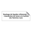 Stockage de liquides inflammables : Interdiction de fumer et d'utiliser des flammes nues