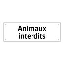 Animaux interdits