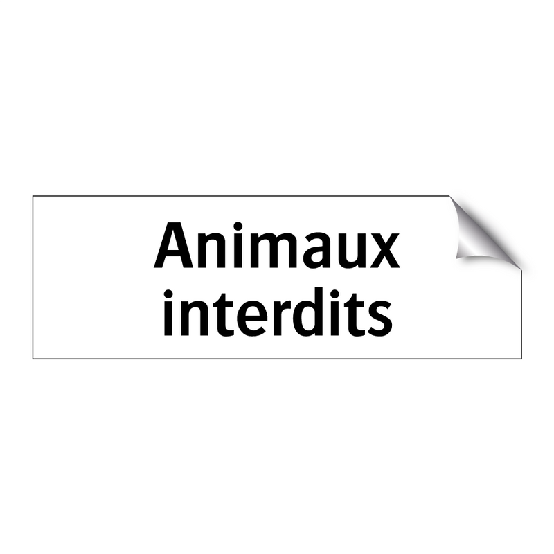 Animaux interdits