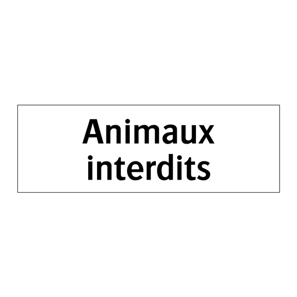 Animaux interdits