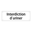 Interdiction d'uriner